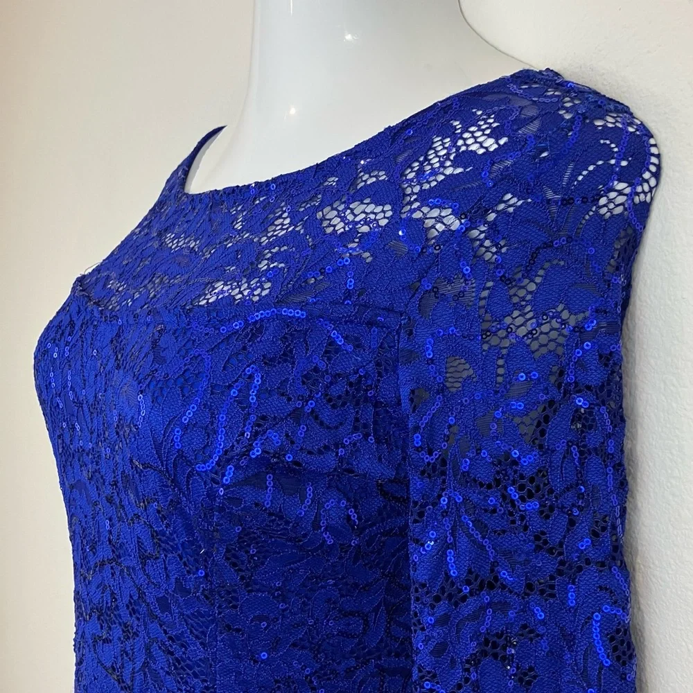 NWOT Marina V-Neck Lace Fit & Flare Dress